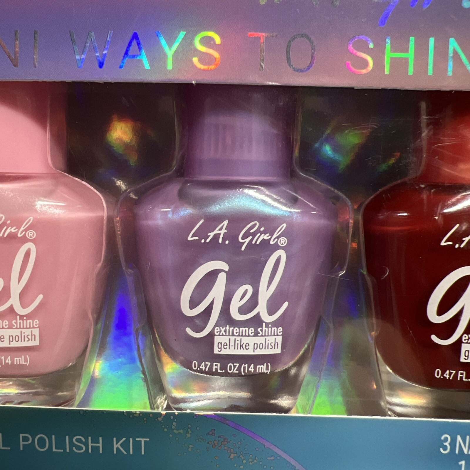 LA Girl Mani Ways To Shine Limited Edition Gel Extreme Shine Gel Like Polish 4pc