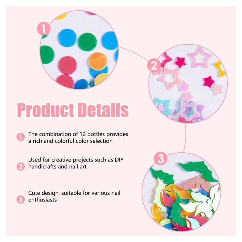 12Box Bowknot Nails Art Decoration 3D Nail Charm Nail Accessories Various Shapes