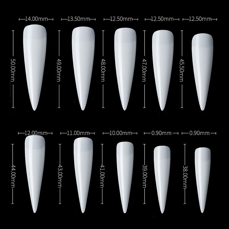 500x False Nail Tips Stiletto Coffin Oval Almond Square Nail Acrylic False Nails