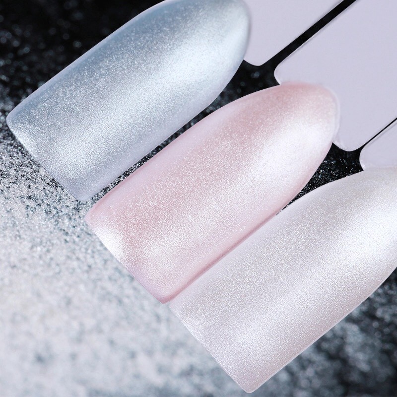 DIAMOND WHITE PEARL NAIL POWDER Mermaid Effect Mirror Shining Pigment Wedding UK
