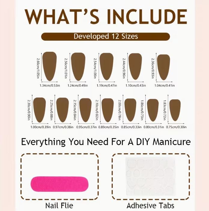A Set of 24 White Almond-Shaped Press-On Nails, 1 Pack Left, Low Price, Buy Now.