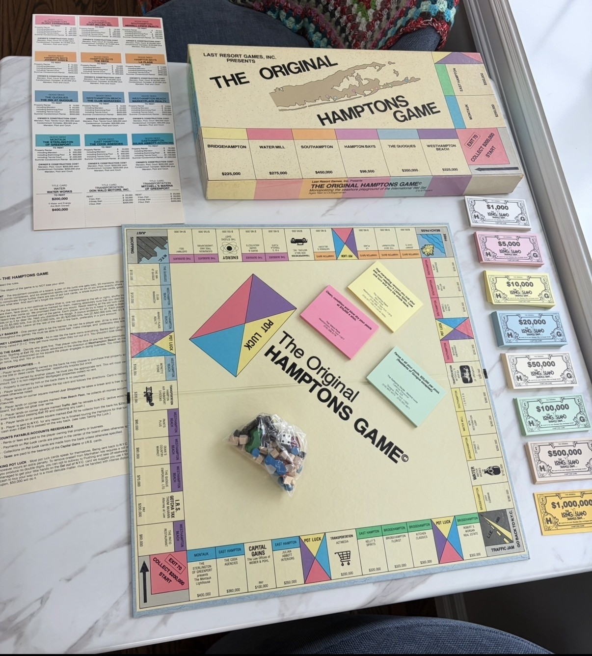 Vintage BNIB The Original Hamptons Board Game Monopoly East end Long Island NY