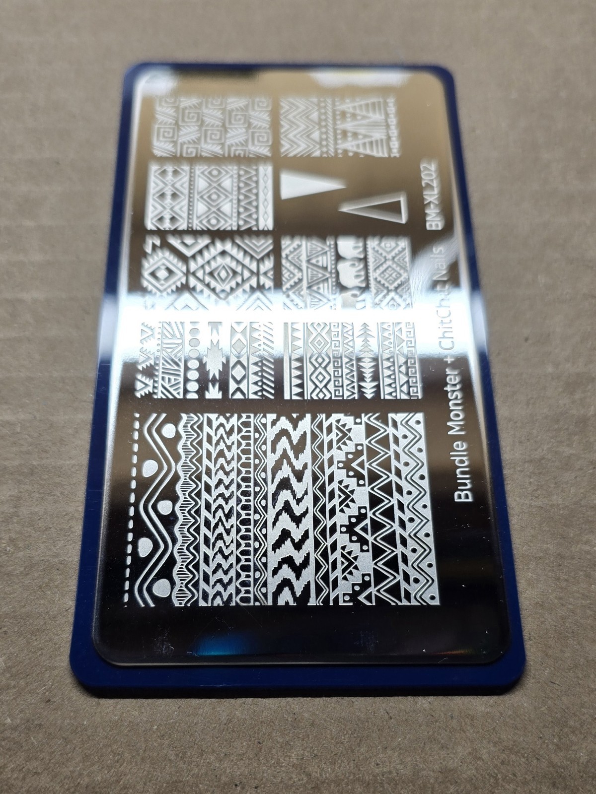 BM-XL202 Maniology Bundle Monster ChitChat Nails stamp plate Tribal Aztec Htf