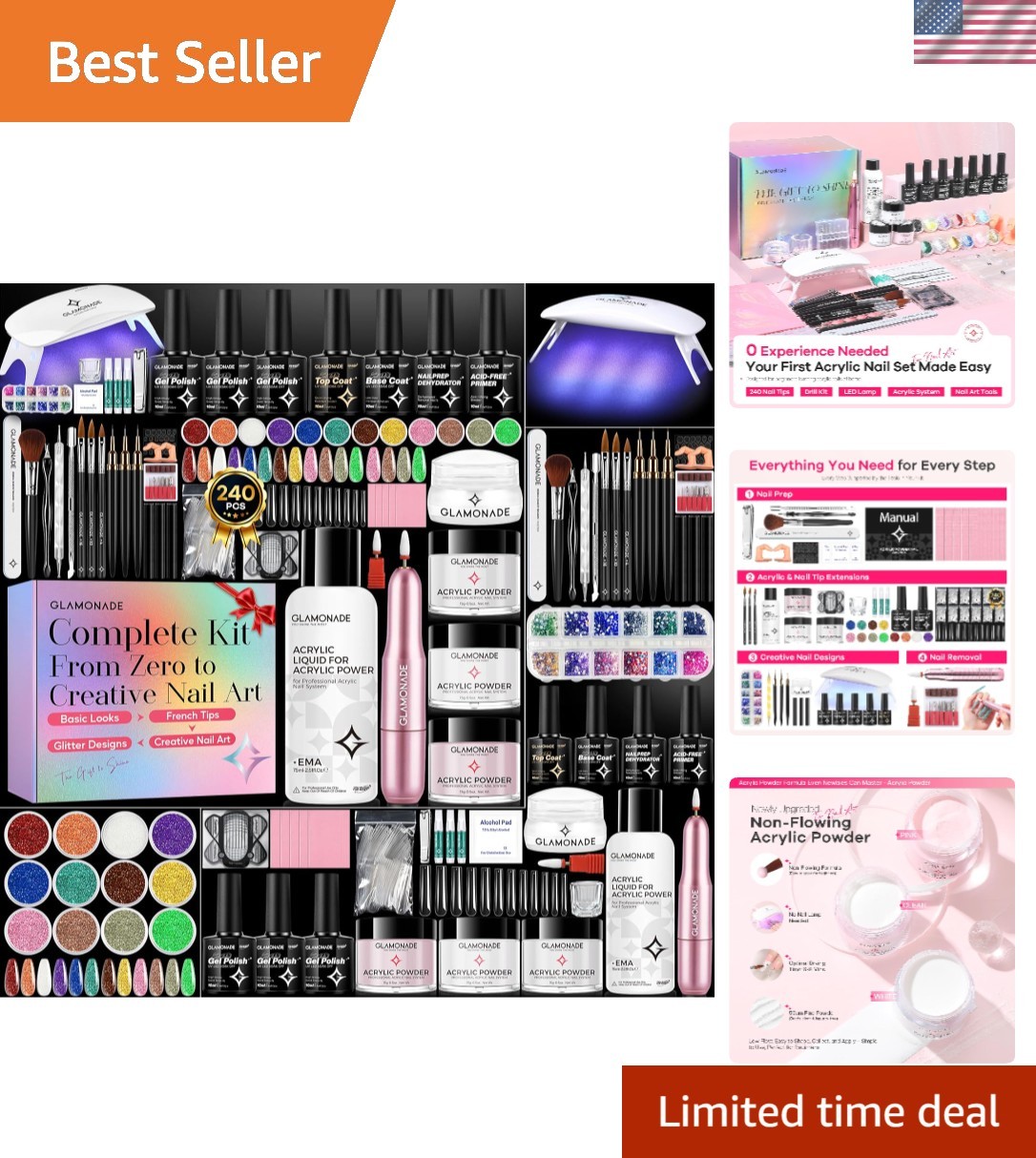 Acrylic Nail Kit for Beginners: Professional Nail Set with Drill Acrylic Powd…