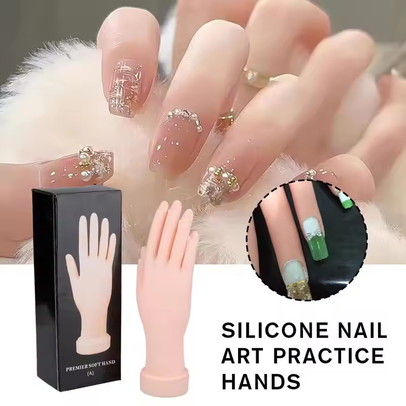 Training Hand Nail Art Flexible Movable Fake Hand Manicure Practice Tools Gifts