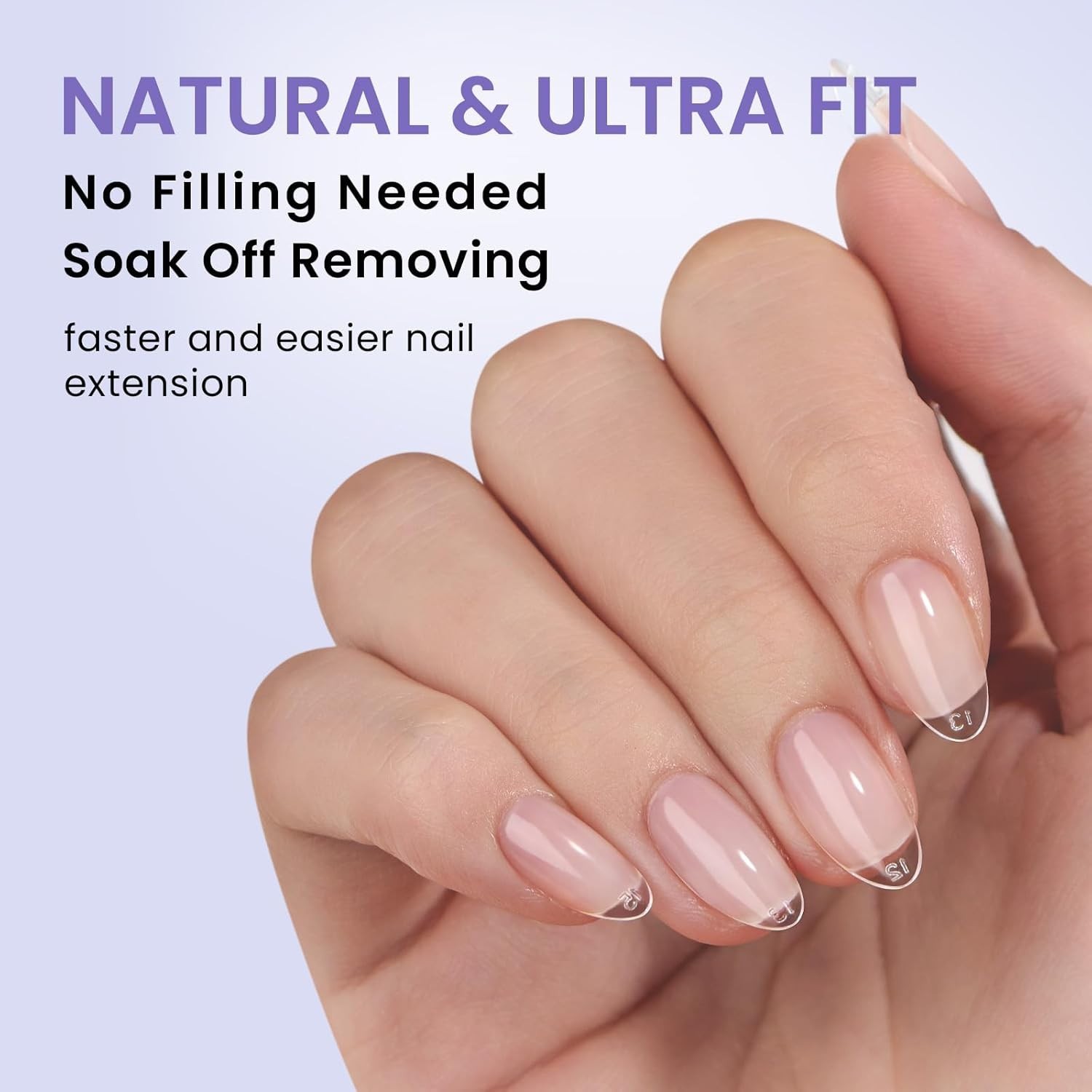 320pcs Short Almond Nail Tips – Soft Gel, Half Matte for Natural Nail Extensions