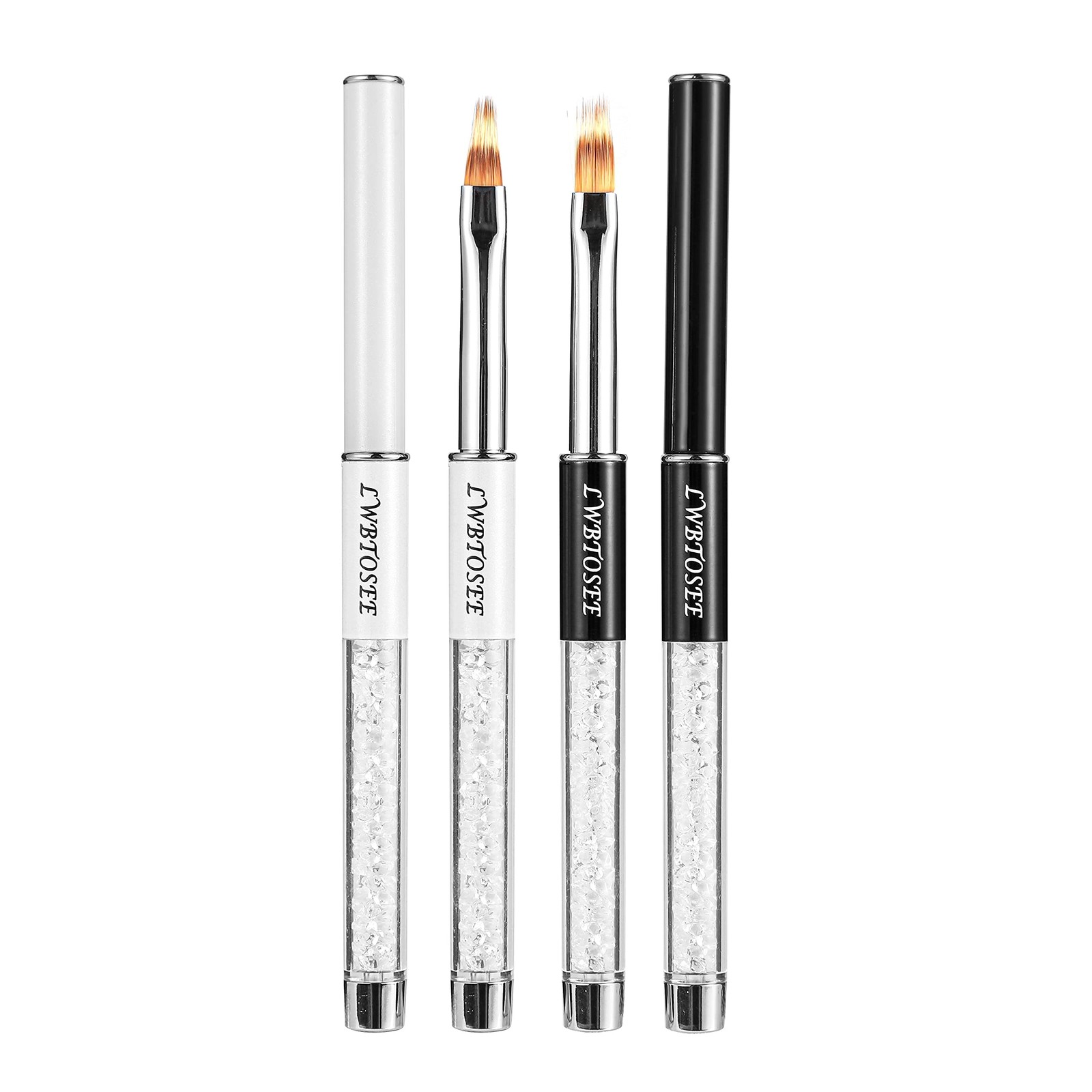 LWBTOSEE 2PCS Nail Ombre Brush Nail Art Painting Pen Brush UV Gel Polish Grad…