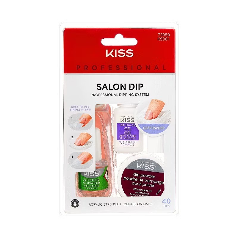 l Salon Dip Manicure Kit – Dipping Powder & 40 Fake Nails – 49ct