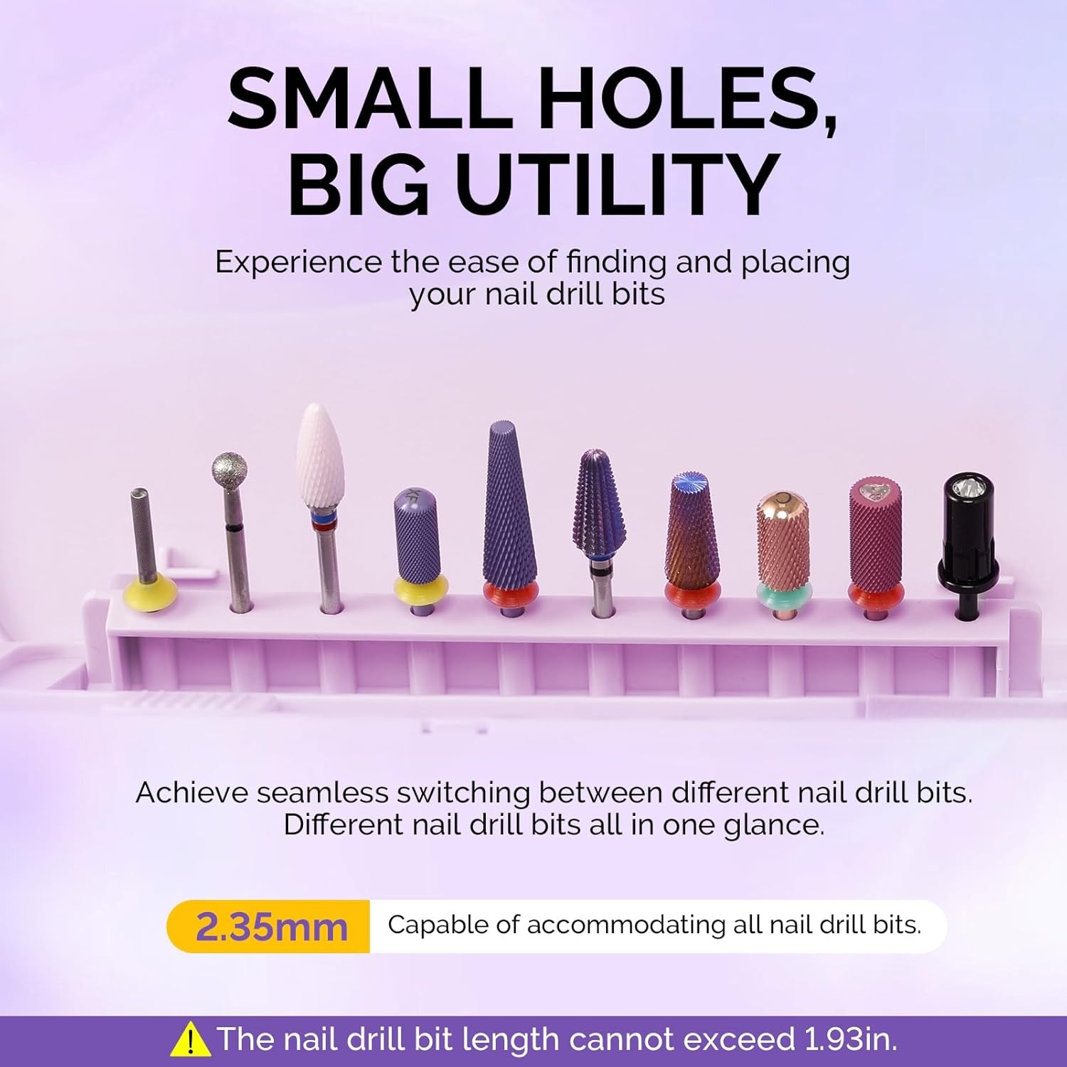 Acrylic Nail Tool Stora Box, Portable Dustproof Stand