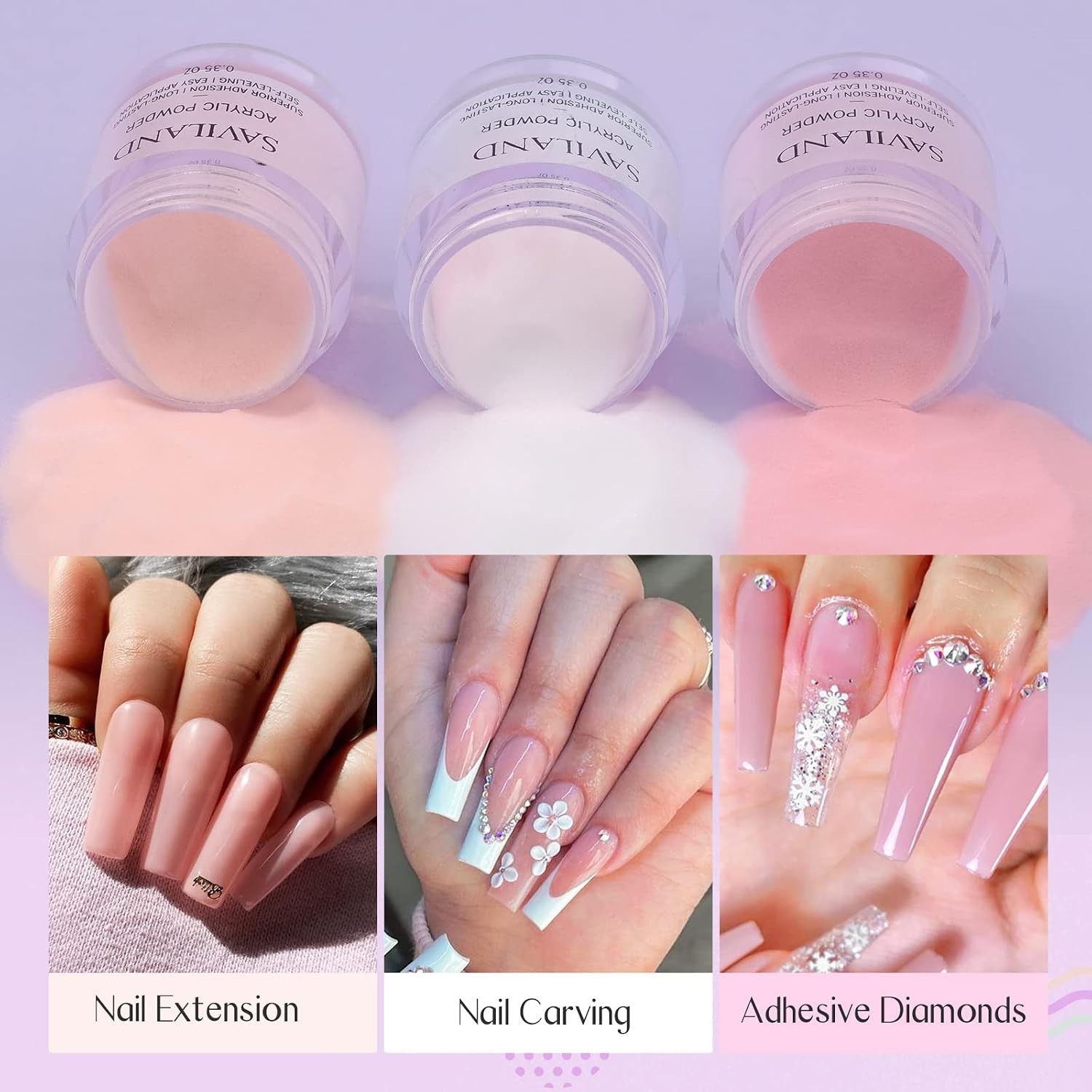 Saviland Acrylic Nail Kit – 10g Powder, 30ml Liquid & Essential Tools Included
