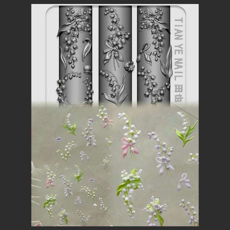 1Pcs Lotus Flower 3D Silicone Mold Lily Of The Valley Nail Art Decoration Nail