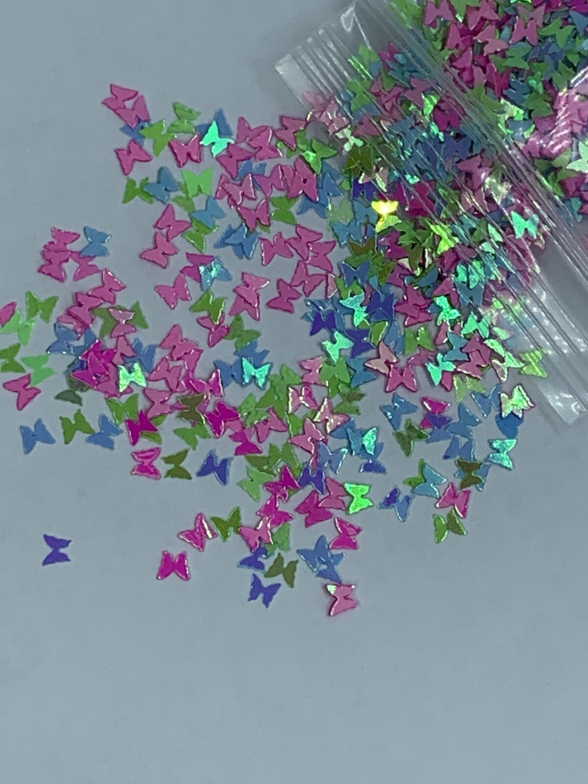Blue, Green, Pink Butterflies Nail Glitter | 1 TSP | Gel Nail Art & Acrylic