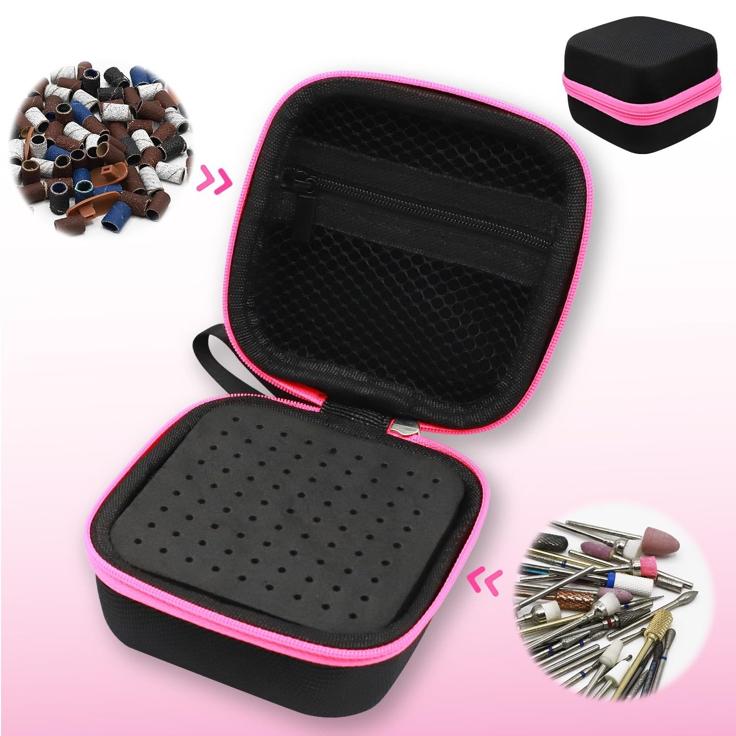 81 Holes Nail Drill Bit Holder (ONLY CASE),Dustproof Portable Organizer Stora…