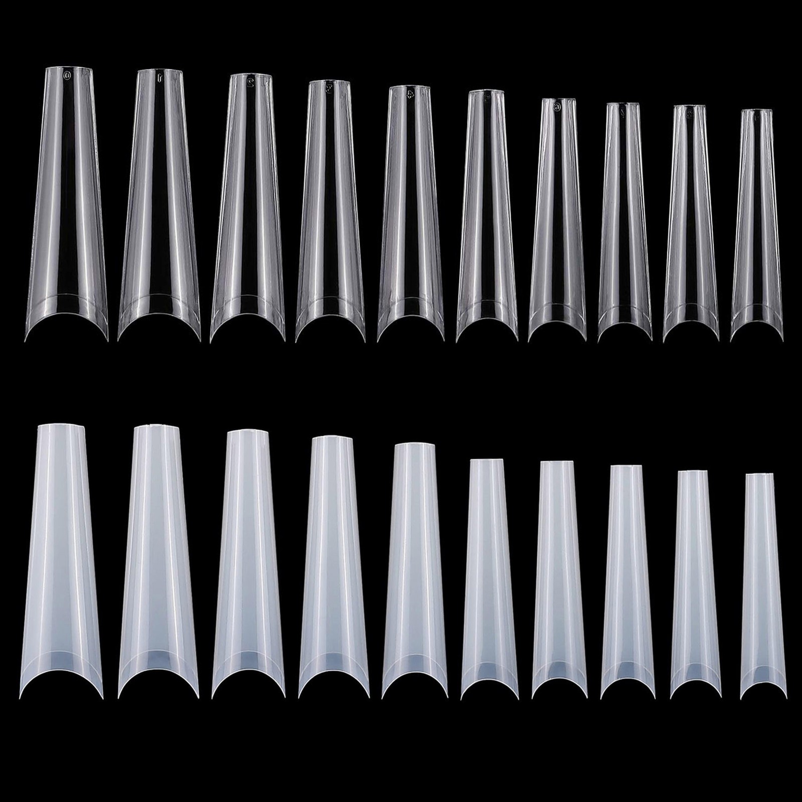 500pcs Extra Long False Nail Tips C Curve Half Cover French 10 Sizes DIY