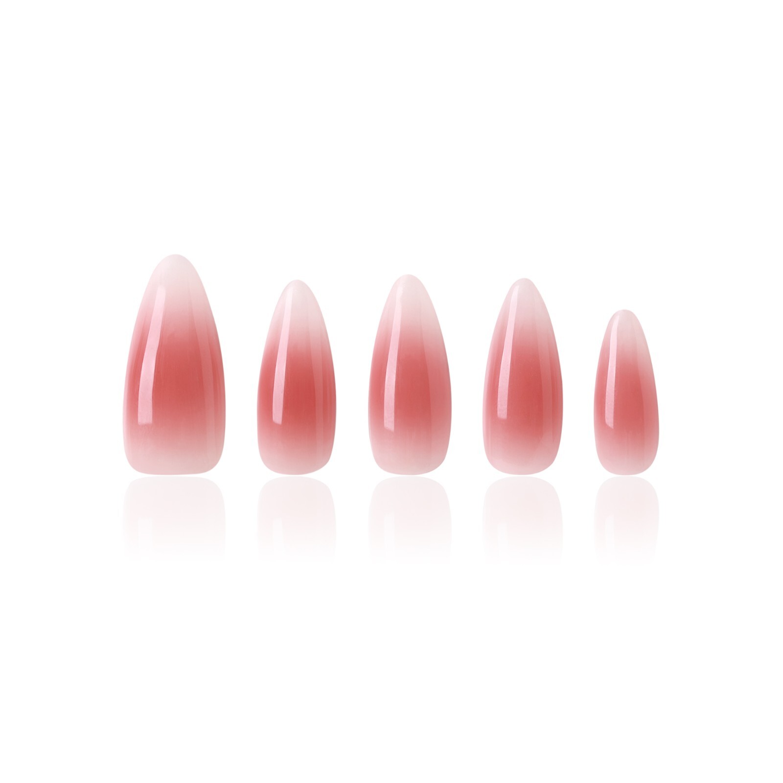 RNL079 Durable Glossy Stick On Nails with Jelly Glue Reusable Easy to Apply
