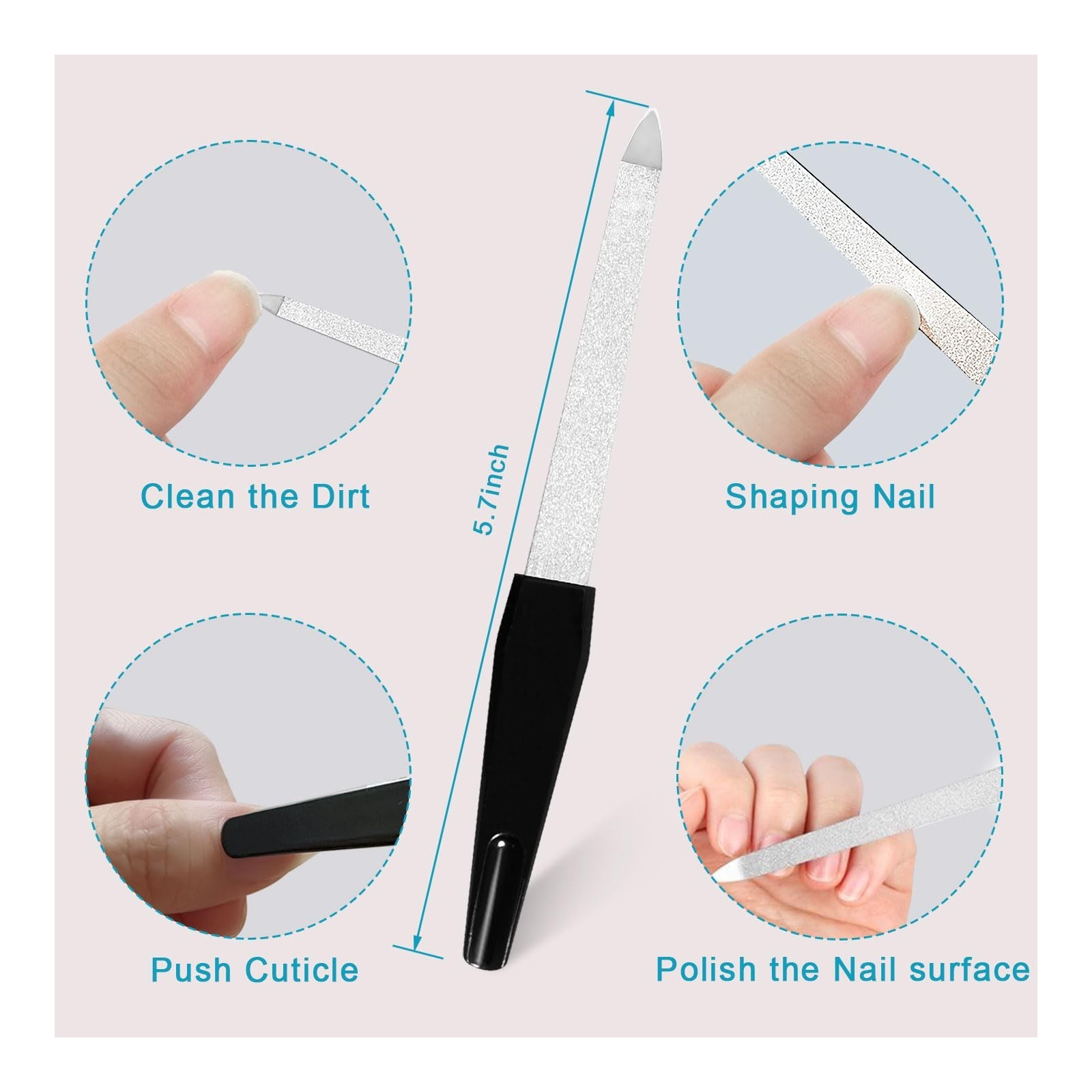 Nail File and Buffer, 10PCS Professional Nail Files and Buffers Block for Nat…