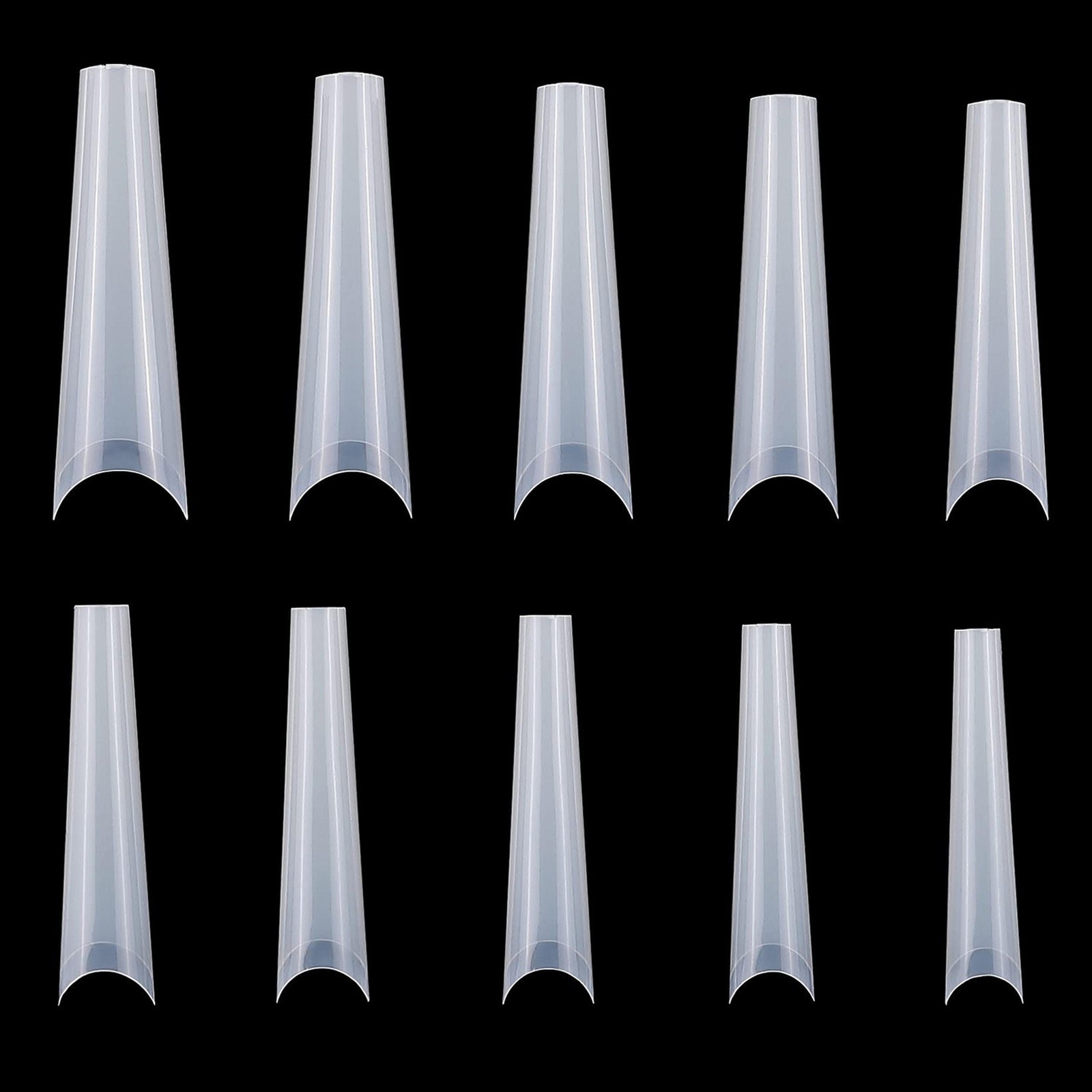 500pcs C Curve Half Cover False Nail Tips Extra Long French 10 Sizes DIY