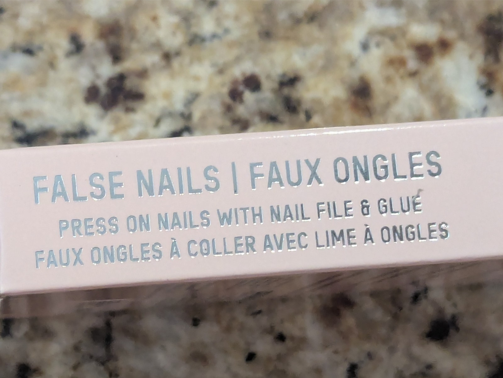 LA Express Beauty False Press On Nails File & Glue Almond 24 ct Pink Hearts