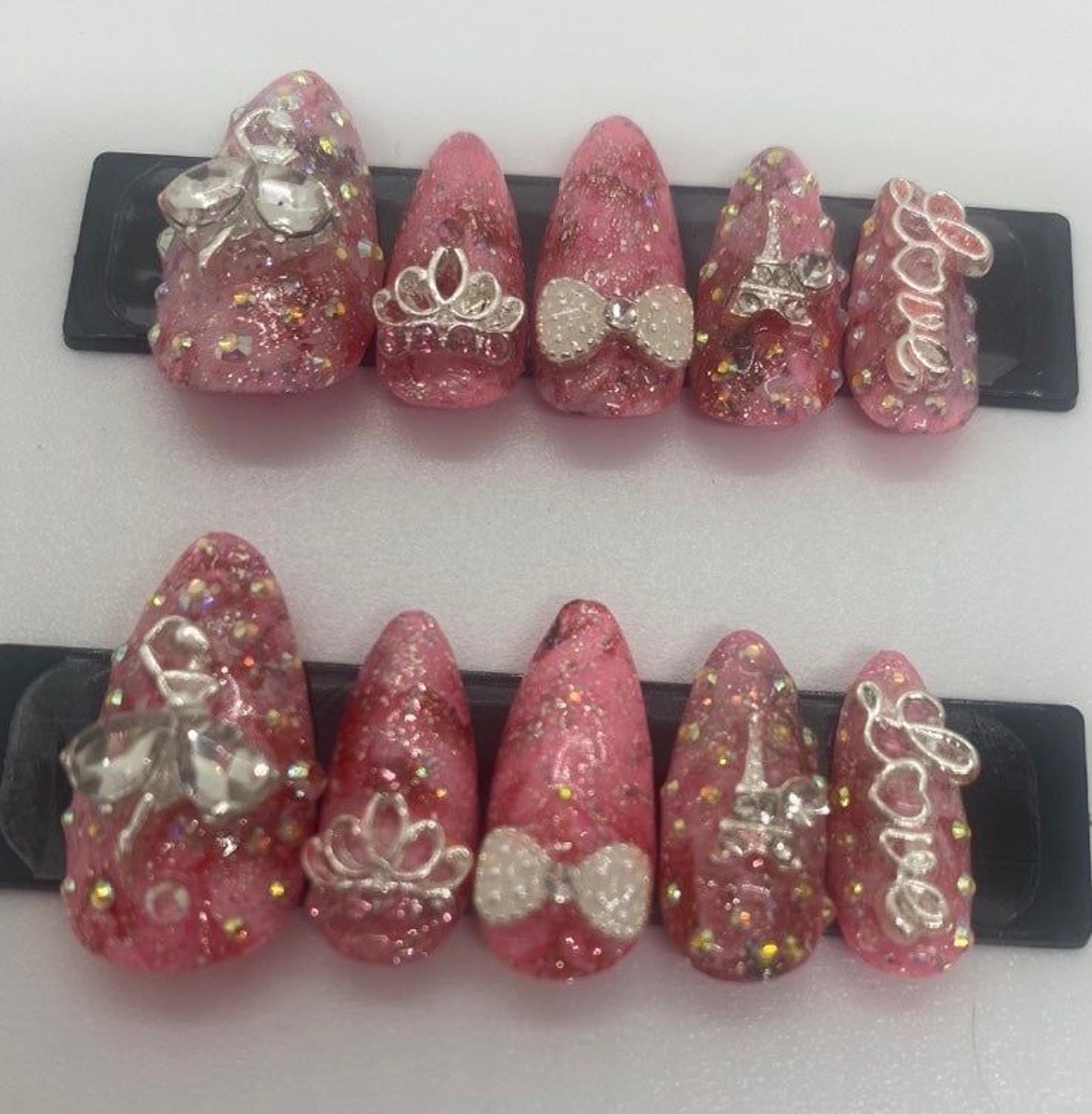 Love Pink Ballerina Almond Press On Nails
