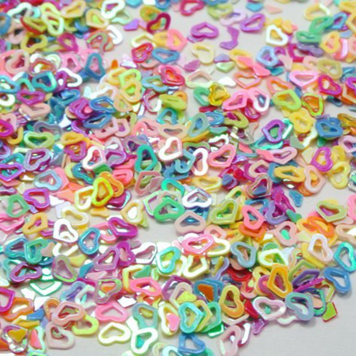 50Gram Mixed Color Hollow Heart Sequins Loose Tiny Tips 4X3mm Nail Art