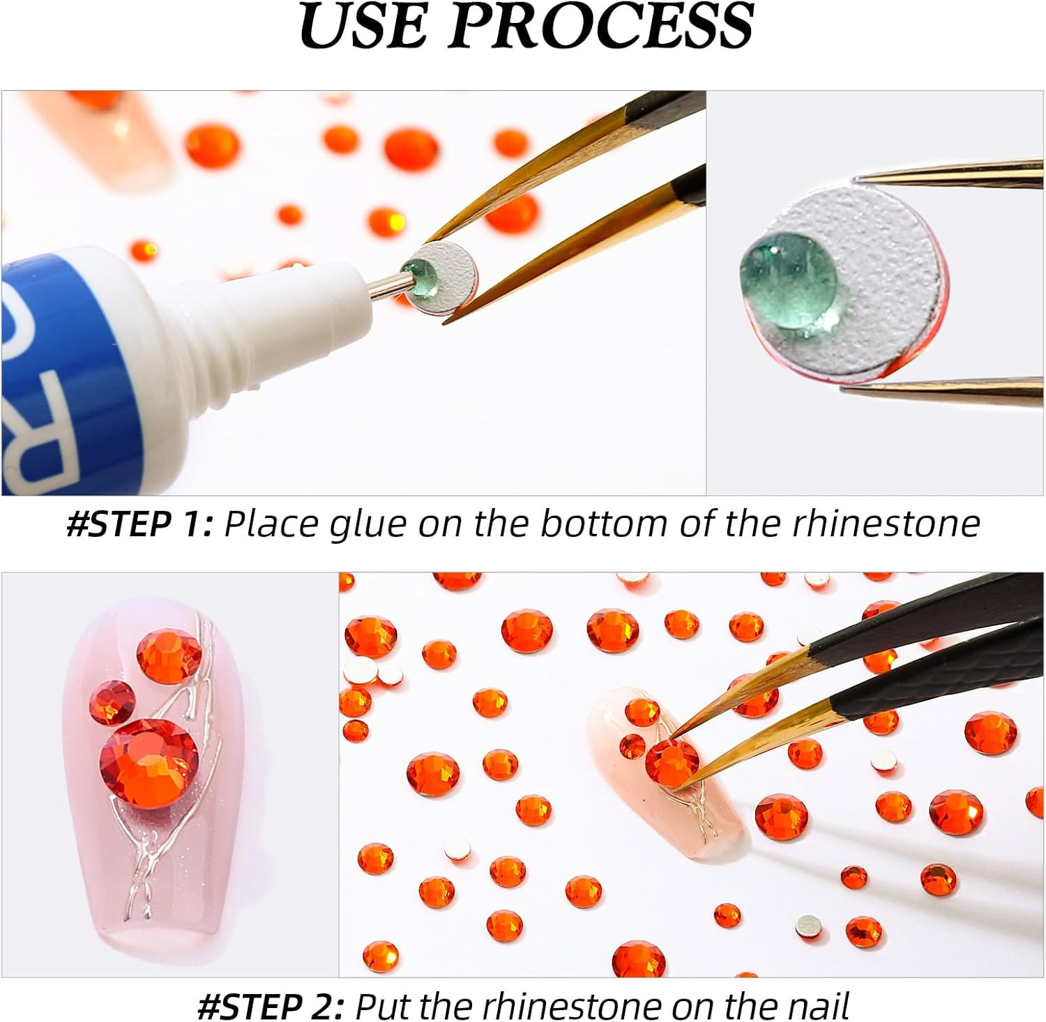 Hyacinth Flatback Rhinestones, Glass Rhinestones for Nail Art and Craft, Glue Fi
