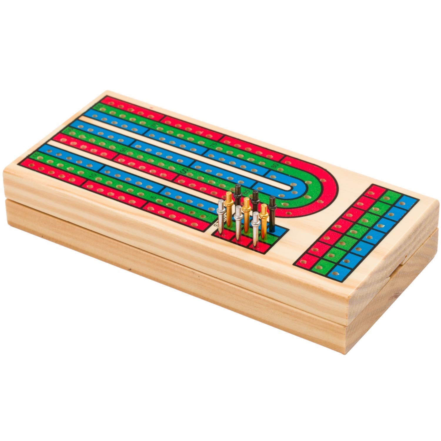 Regal Games Cribbage Board Game Set w/Storage – Fun Table Small, Gold