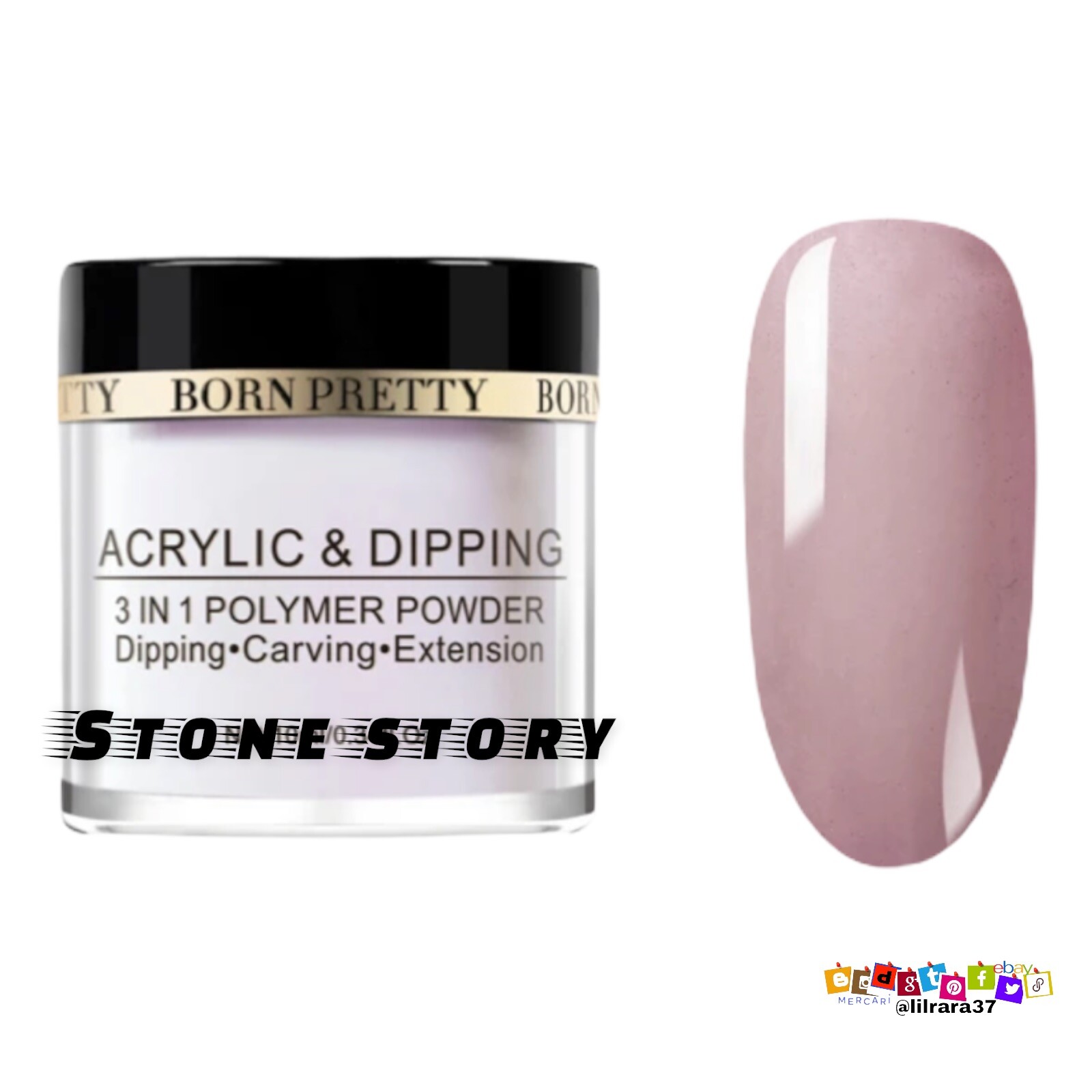 BORN PRETTY 3 & 1 Acrylic Dipping Powder Nail Art Carving Mad Doll Gel Polish