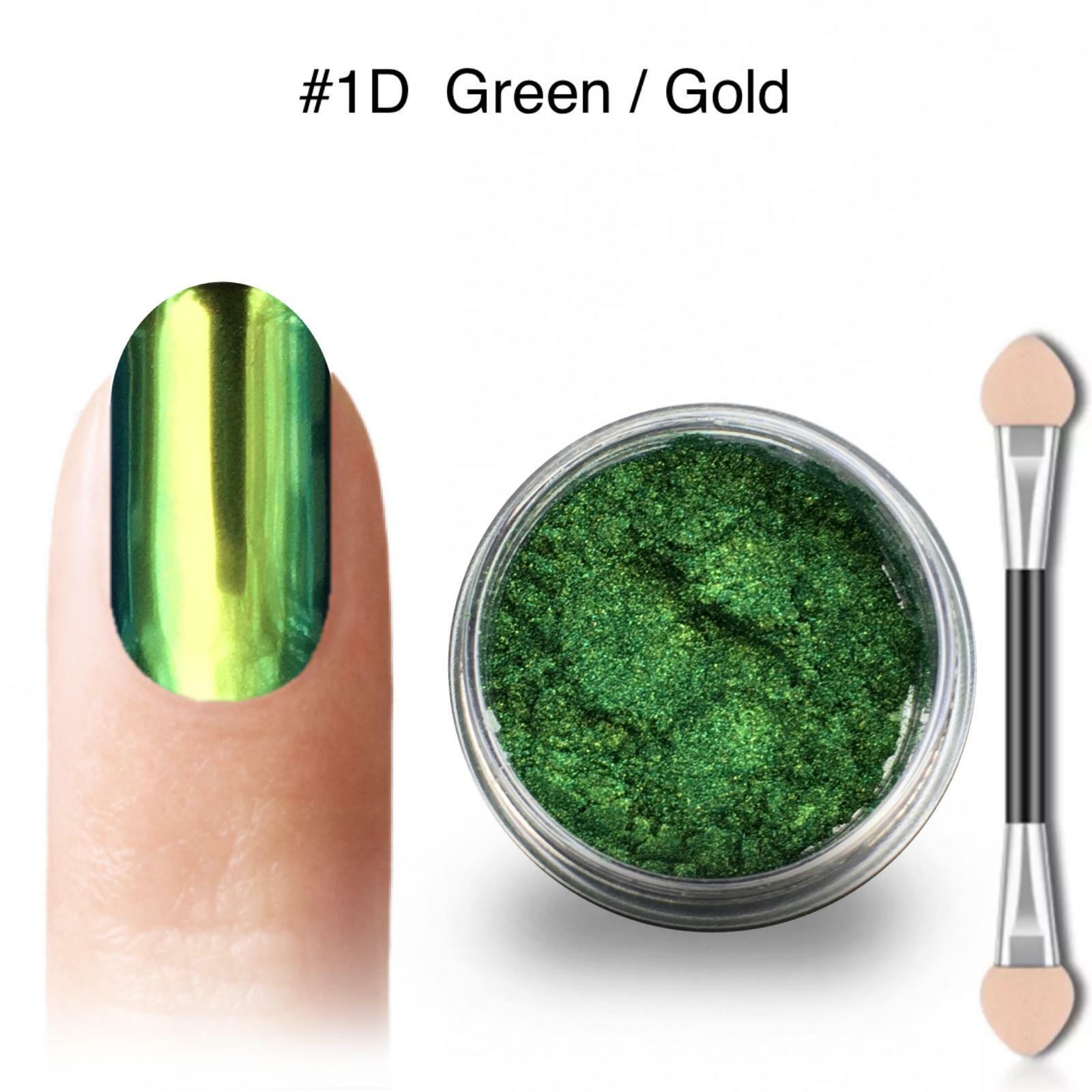 Chameleon Nail Powder Colours Shift Ultra Multi Duo Chrome Pigment Shiny Green D