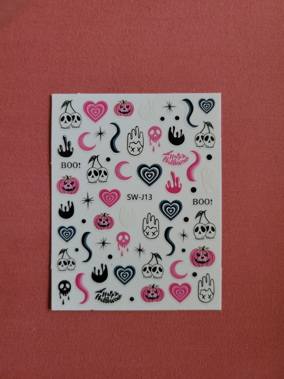 Halloween Nail Art Stickers Decals Self-Adhesive 1 Sheet Pegatinas Uñas