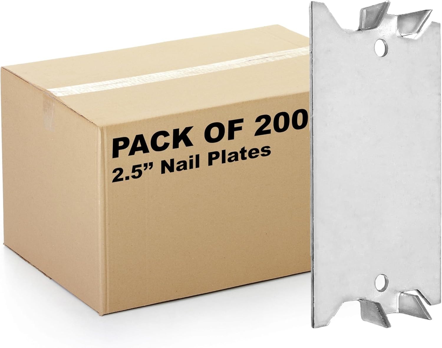 16-Gauge Steel Safety Nail Plates, 200 Pack – Essential Plumbing & Wiring Shield