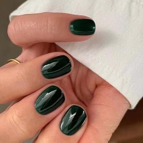 Dark Green Press on Nails Christmas Fake Nails 1 Fl Oz (Pack of 24) style-17