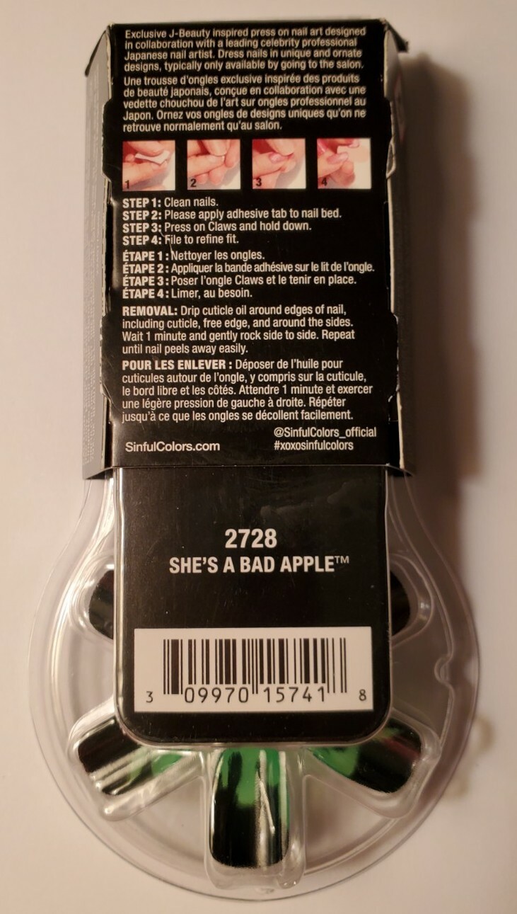 2728 SHE’S A BAD APPLE SINFUL COLORS BEBE REXHA CLAWS NAIL ART HALLOWEEN