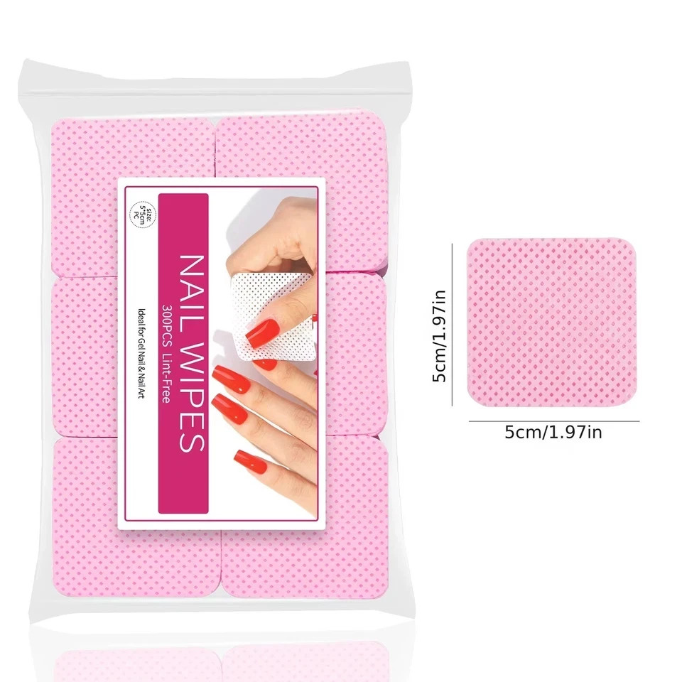 300 Pack Lint Free Nail Wipes Cotton Pads for Gel Polish Makeup Remover Prep