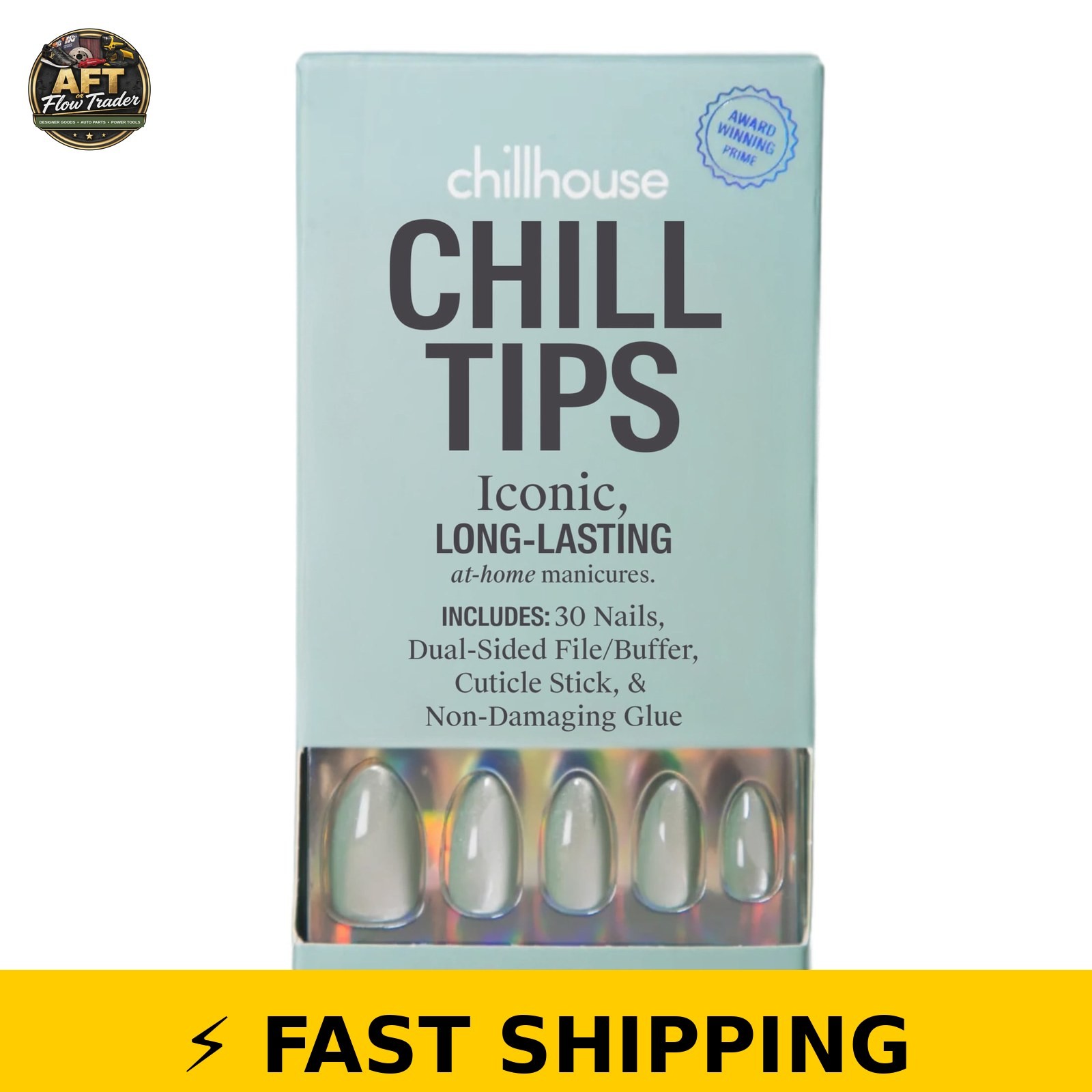 Chillhouse Chill Tips Nail Kit, Sea Siren, Almond Style, 30 Count