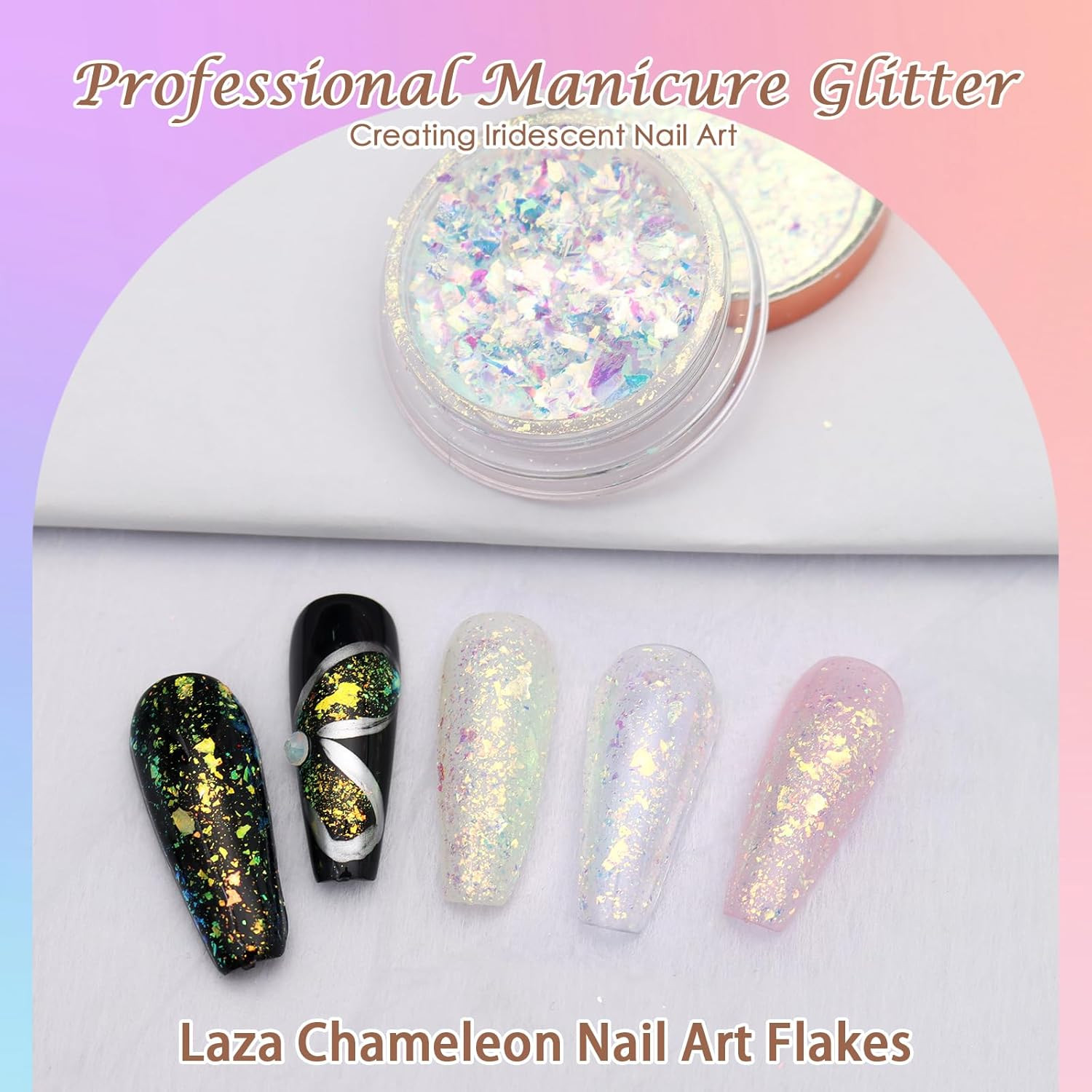 Blue Green Chameleon Flakes Nail Glitter Irregular Opal Nail Foil Flakes Chunky