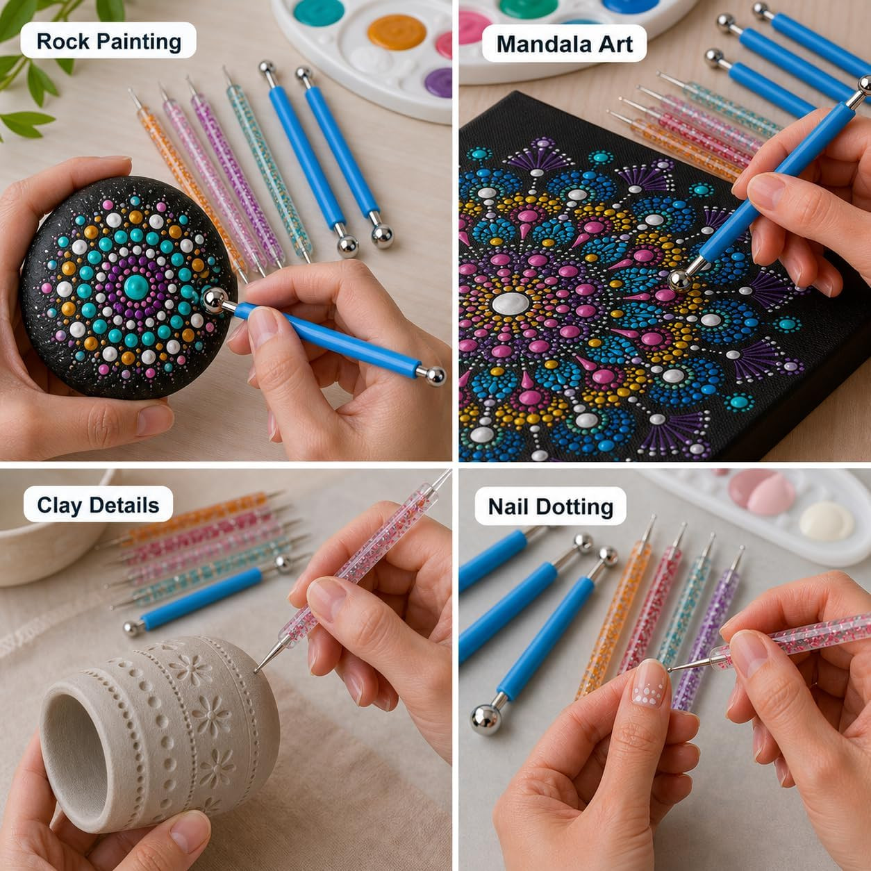 8-Piece Dotting Tools, Ball Stylus Set for Painting, Clay, Nail Art | Double-End