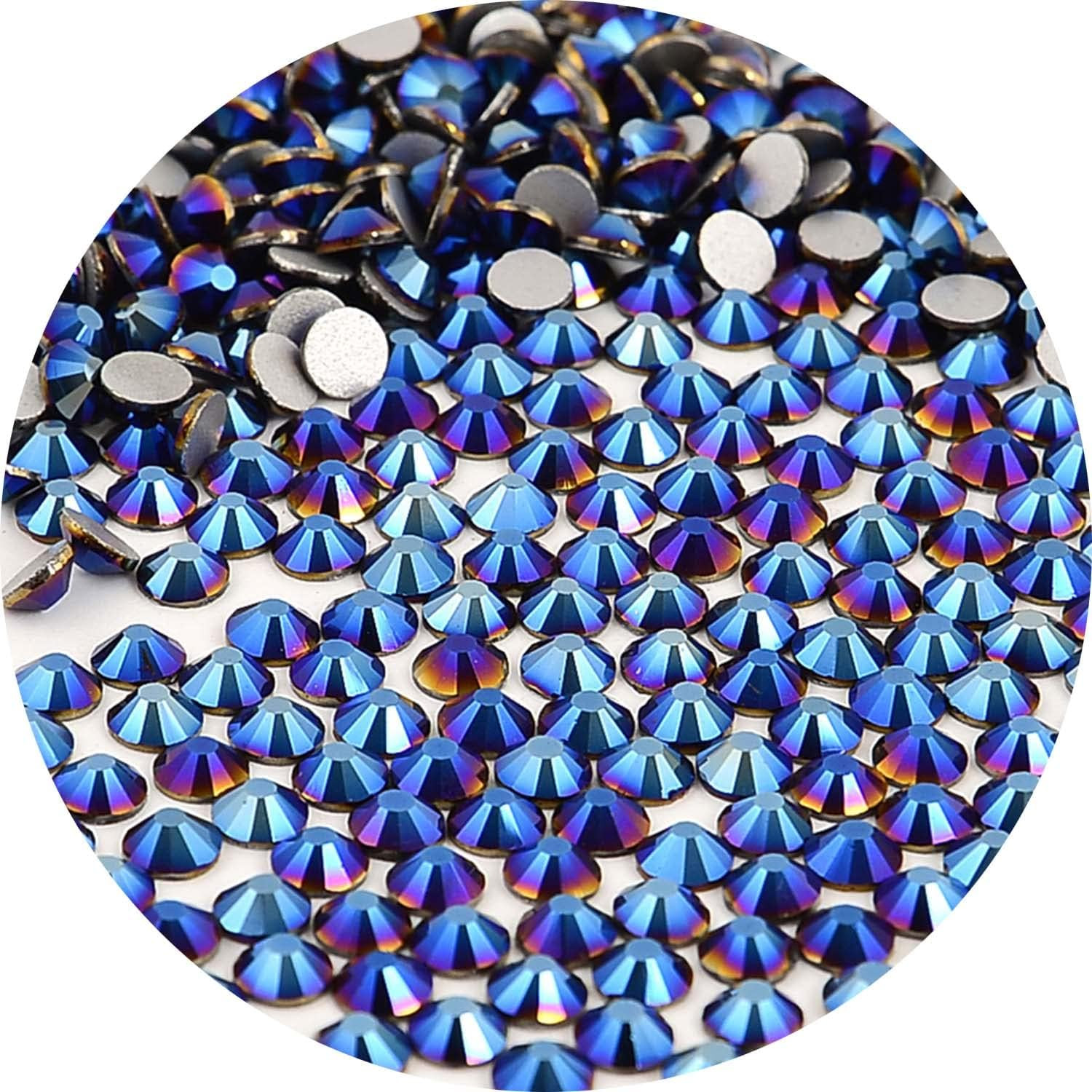 Nancybeads 2000Pcs Flatback round Glass Nail Art Rhinestones Crystal for DIY Mak