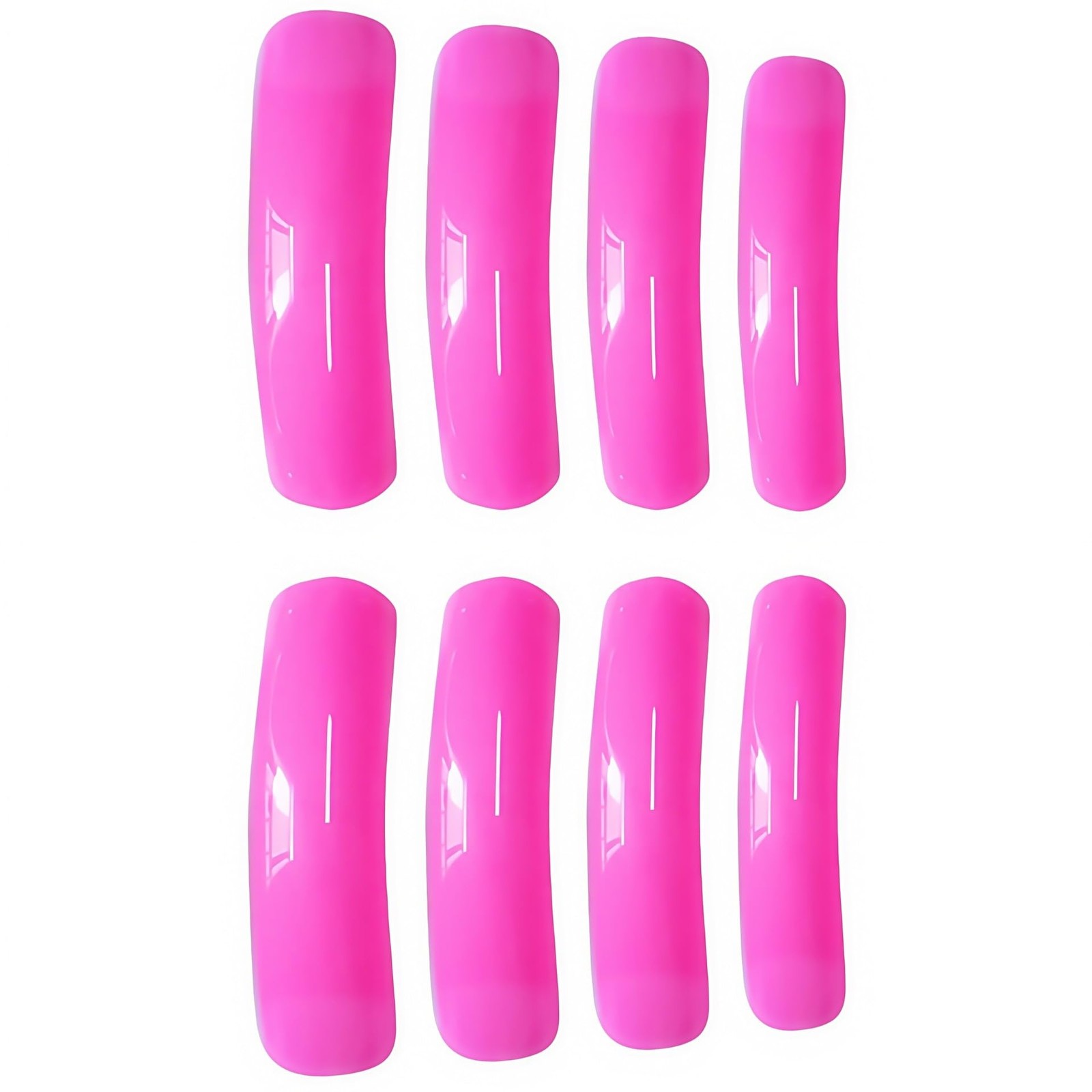 Pink Full Cover Press on Nails Curved Fake Nails Extra Long Square False Nail…