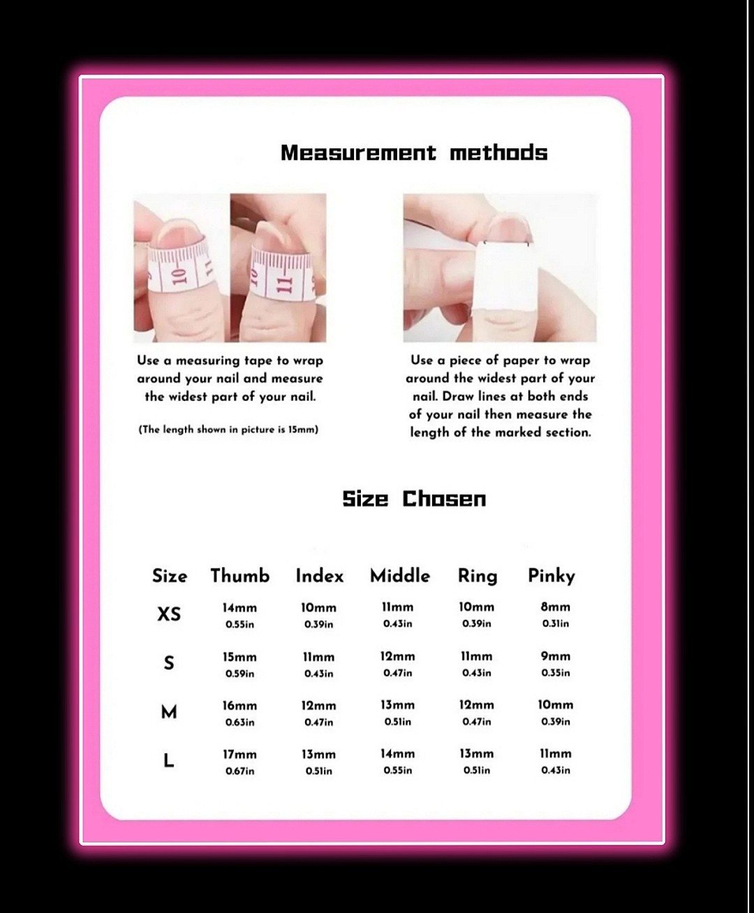 Medium Size Press-on Nail 10Pc Set Handmade Almond 3D Gems Floral 2.5 Cm Length