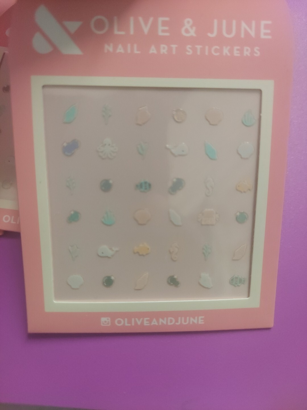 Olive & June Nail art stickers decals sea shells 🐚 Sea Theme 🐟 144 Stickers