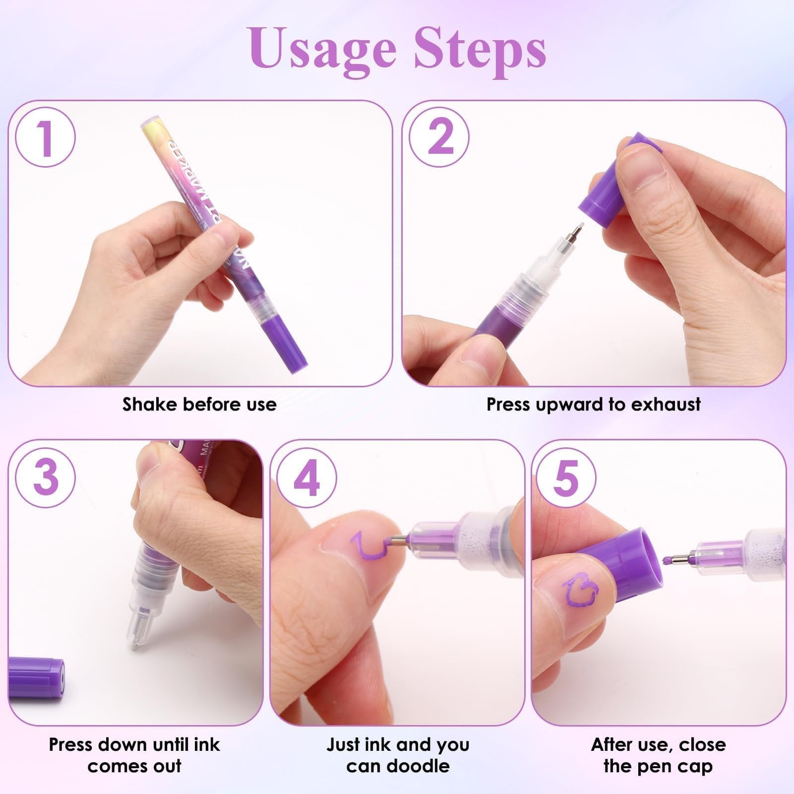 Nail Art Pens Set 12 Colors 3D Markers for Gel Nails & DIY Manicure Tools