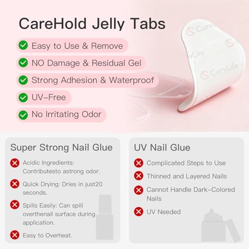 CareHold Pro Nail Adhesive Tabs for Press On Nails – 10 Sheets, 15 10sheet-PRO