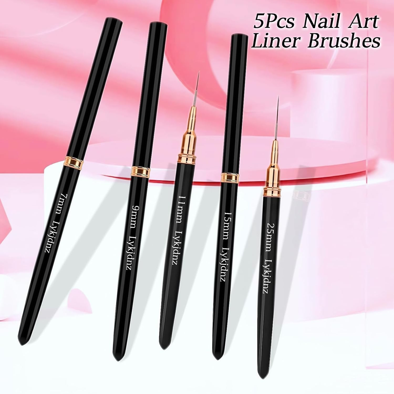 5pcs Nail Art Liner Brushes, Liner Brush For Nails Gel, Thin Nail Art Brush, Siz