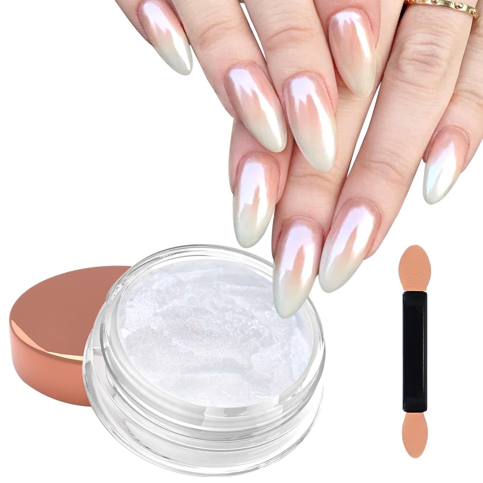 Chrome Nail Powder Metallic Mirror Effect Pigment Pearl Glitter Dust Kit