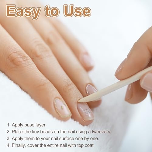 Nail Art Beads 0.06″ () Mini Metal 3D Caviar Nails Beads Ball 1.5mm Gold Tone