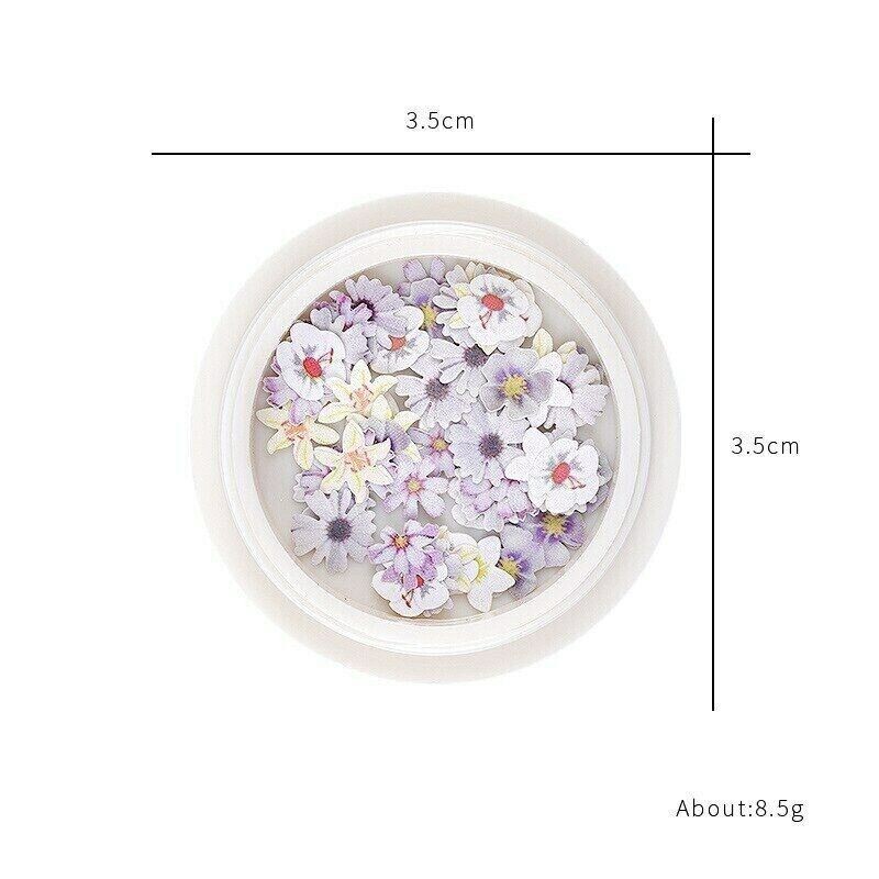 Nail Art Slice Flakes 50Pcs Decor Decoration Summer Flowers Gel Nail Polish Tips