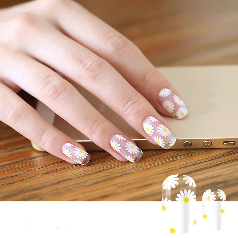 Nail Art Decals Summer Daisy Fruits White Florals Petals Flowers