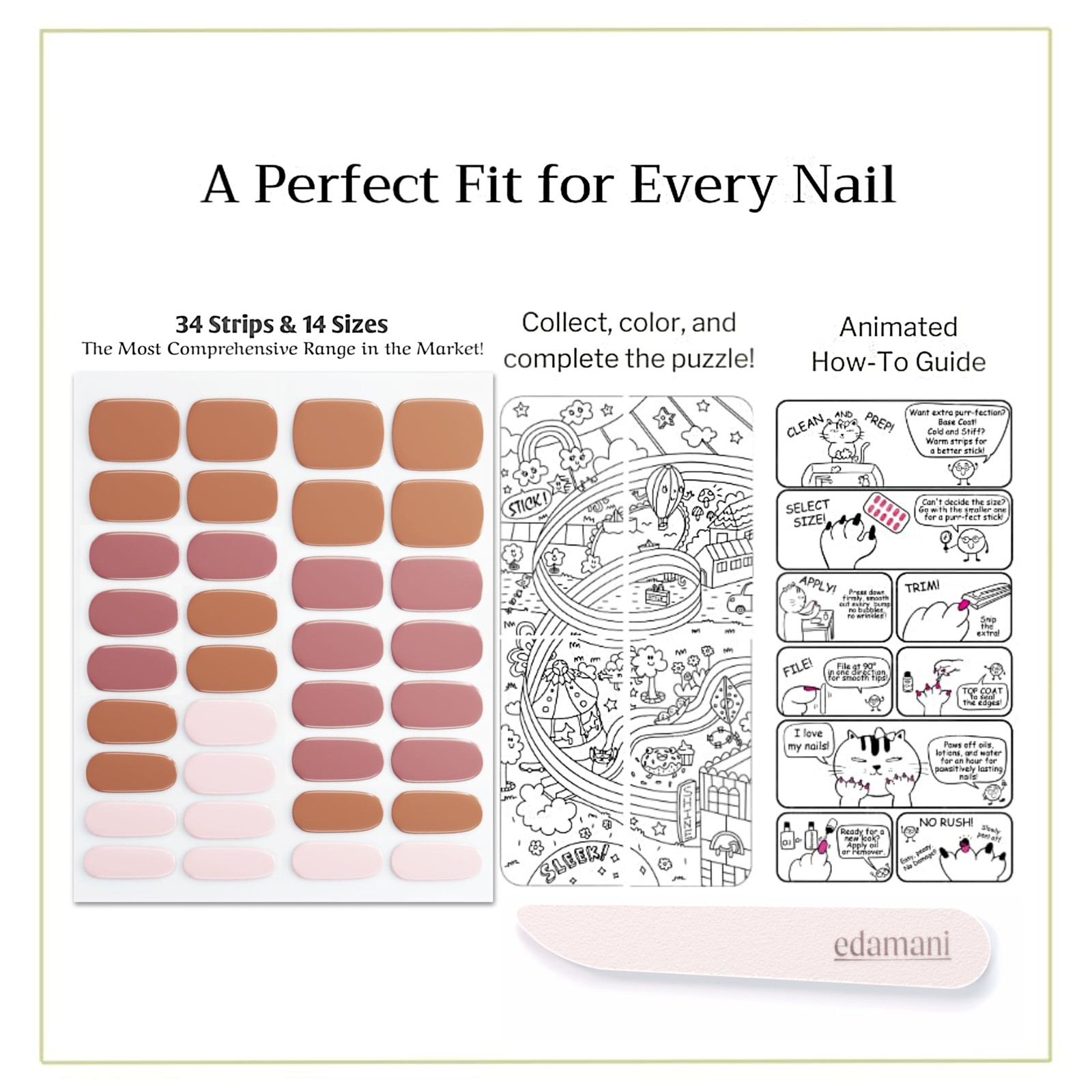 Gel Nail Strips No UV Light Needed – 34 Pcs Fully Cured Gel Nail Polish Stick…