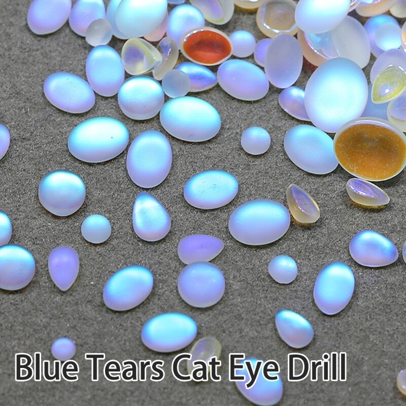 50pcs Cats Eye Matte Gems Nail Charm Elevating Your Nail Art Creation for Women