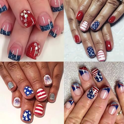 4th of July Nail Art Stickers, 8Sheets American Flag Patriotic Nail Decals